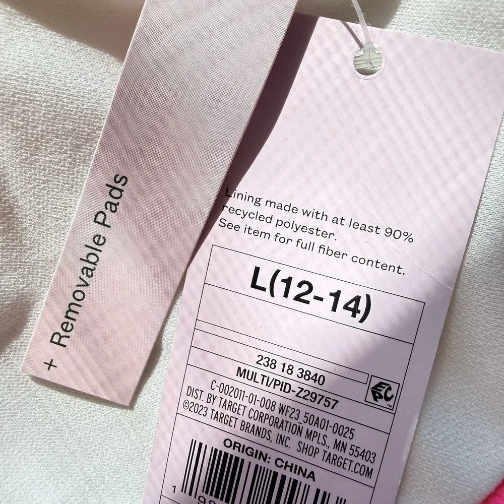 NWT Wild Fable Tropical Floral Bikini Swimsuit Top Womens L Pink Free Bottoms - Picture 5 of 11